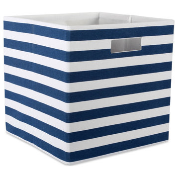 Polyester Cube Stripe Nautical Blue Square 11"x11"x11"