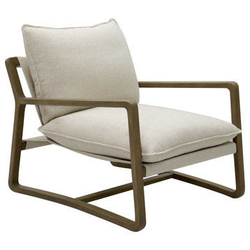 Alana Chair Smoke Grey With natural Linen fabric
