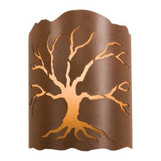 Living Tree Wall Sconce, Frontier Rust Finish, Direct Wired