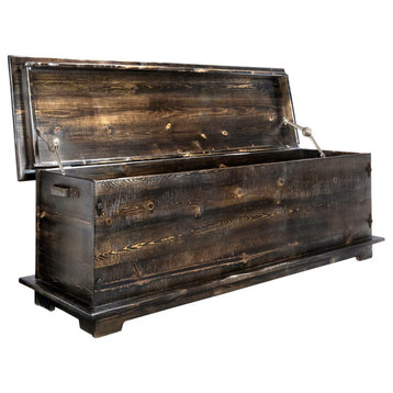 Big Sky Collection Rugged Sawn 6' Blanket Chest, Jacobean Stain