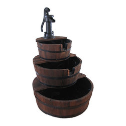 Outdoor Fountains With Black Cast Iron Pump - Indoor Fountains