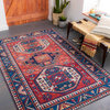 Iris Traditional Area Rug, Navy/Red, 2'3"x3'9"