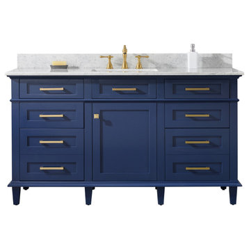 60" Single Sink Vanity, Blue