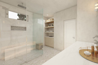 Example of a minimalist bathroom design in Los Angeles