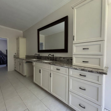 Granite double-sink bathroom vanity