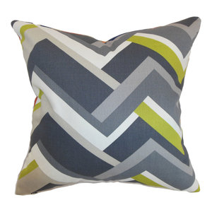 Standard//20 x 26 The Pillow Collection Caitir Geometric Bedding Sham Grey