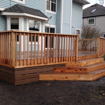 Composite Decking with Cedar Trim