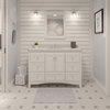 Abbey 48" Bathroom Vanity, White, Quartz
