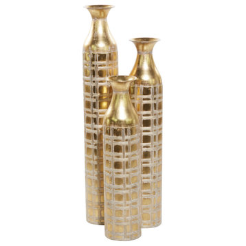 Glam Gold Metal Vase Set 70135