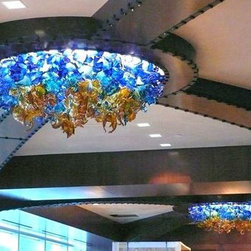 Aurora Custom Blown Glass Chandelier - Chandeliers