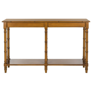 Lysie Coastal Bamboo Console Table Brown