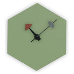 LeisureMod - LeisureMod Manchester Diamond Shaped Silent Non-Ticking Wall Clock, Mint - The clock is Silent Ticking