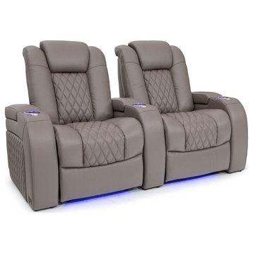 Seatcraft Diamante Home Theater Seating, Light Gray, Row of 2