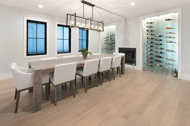 Inspiration for a farmhouse dining room remodel in Chicago