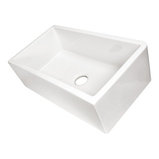 Nantucket Sinks FCFS36-DB 36 inch Italian Farmhouse Fireclay Sink with Built-in Drainboard