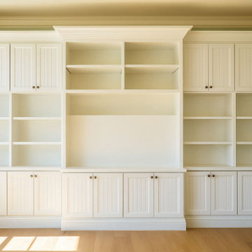 Wall of white built-ins