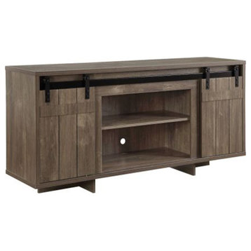 Rustic TV stand vintage Wood TV table with doors and gray finish