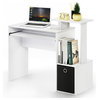 Furinno Econ Multipurpose Home Office Computer Writing Desk With Bin White/Black