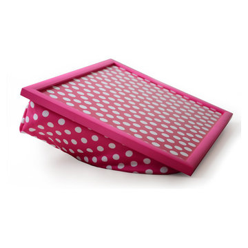 Laptop Cushion Tray Pink Dot