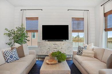 Living room - coastal living room idea in Houston