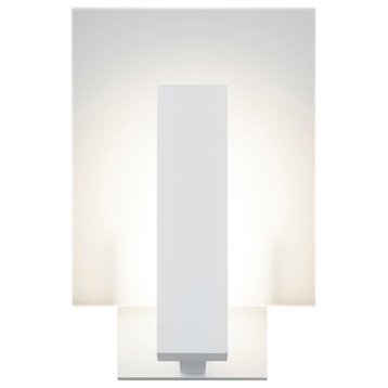 Sonneman Midtown Short LED Sconce, Textured White, Clear