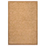 Bareens Designer Rugs - Classic Ziegler Marc Green Gold Hand-Knotted Wool Rug - 4'6'' x 6'5'' - Enhance the ambiance of your home with this magnificent Persian-influenced Turkish hand-knotted rug made by skilled artisans capable of creating the most exceptional vegetable dyes and hand-spun wool. This exquisite handmade rug is a one-of-a-kind Peshawar Kafkaz, otherwise identified as Chobi, Chobi Peshawar, Oushak, or Ziegler rug. These handmade rugs are crafted in Pakistan utilizing superior-quality wool imported from Australia, New Zealand, and Korea in two types of weaves: the Persian weave and the Mori weave. This rug is meticulously crafted by hand using the finest natural vegetable dyes extracted from local plants. The artisans use a blend of hand-spun local and fine merino wool, resulting in a rug with a compelling texture, higher lanolin content, and longer staple. The artisans occasionally incorporate natural or artificial silk into the pile to enhance specific motifs. The finished product is an awe-inspiring execution of flawless design and an understated palette that exudes elegance.