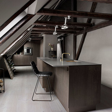 The spacious rooftop kitchen at Store Kongensgade