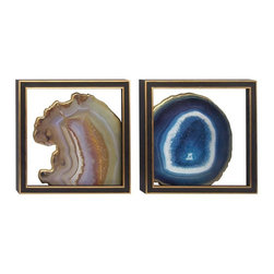 15 in. Modern Abstract Glass Wall Decor (2-Pack) - Metal Wall Art