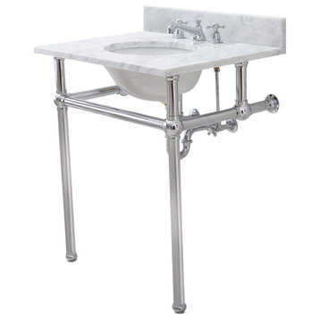 Embassy 30" Wash Stand, P-Trap, and Counter Top With Basin, Silver