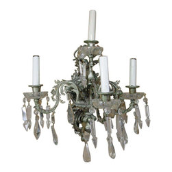 19th Century Nickel-Plated Bronze Rococo Dragon Wall Sconce Set of Four - Wall Sconces