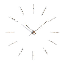 Mel 12n Walnut & Steel Wall Clock - Wall Clocks