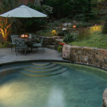 Pool Area Integrated with Stonework