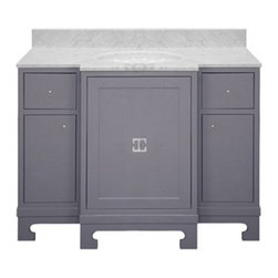 Worlds Away Alice Gray Lacquer Bath Vanity, Nickel - Bathroom Vanities And Sink Consoles