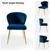 Luna Contemporary Side Chair With Tufted Back, Navy