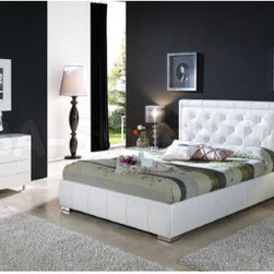 Cinderella 661 White 5 PC Bedroom Set (Bed, 2 Nightstands, Dresser and Mirror) - - Bedroom Furniture Sets