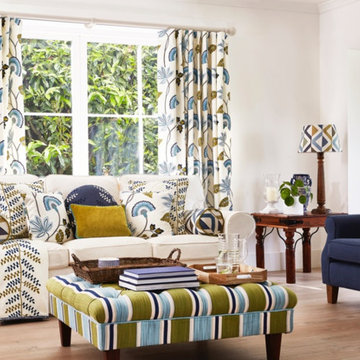 Fabrics supplied for window dressings and scatter cushions