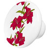 Pink Water Lilies Flower Ceramic Cabinet Drawer Knob