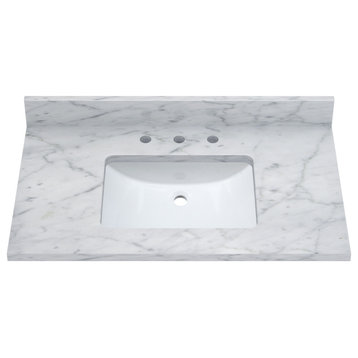 Sagehill Designs RW3722 37" Marble Vanity Top - Carrara White