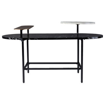 Jamina Faux Marble Cocktail Table With Storage