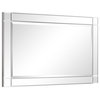 Squared Corner Beveled Rectangle Wall Mirror, Solid Wood Frame Mirror, 36" X 24"