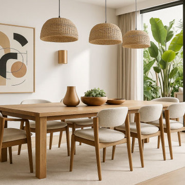 Singhal Villa_Luxury Dining Room with Wooden Accents by Neomen