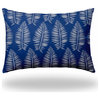 14" X 20" Blue And White Zippered Tropical Lumbar Indoor Outdoor Pillow Cover