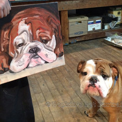 Custom Pet Portraits, English Bulldog, 12"x12" - Products