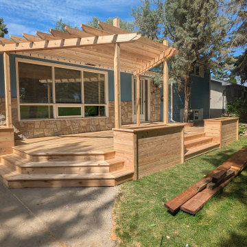 Cedar deck with pergola