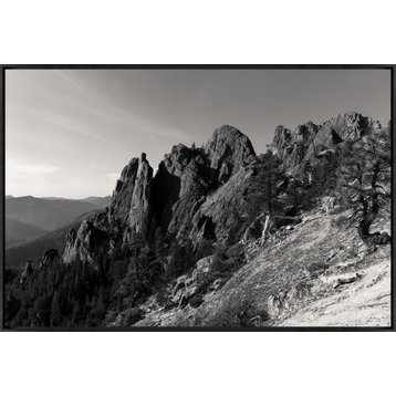 54x36 Castle Crags, Framed Artwork, Black