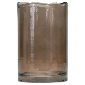 Vase 5"Dx8"H Glass, Gray