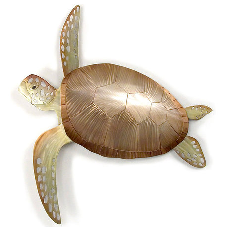 Coastal Home Decor 'Sea Turtle Single' - Metal Beach Sea Turtle Wall Art