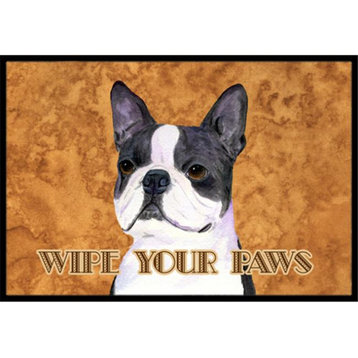 Carolines Treasures  24 X 36 In. Boston Terrier Wipe Your Paws Indoor Or Outdoor