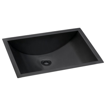 Ruvati Ariaso 20 x 14 inch Undermount Bathroom Sink, Gunmetal Matte Black