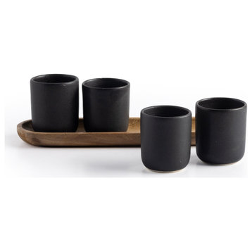 Nelo Espresso Cup, Set of 4-Matte Black